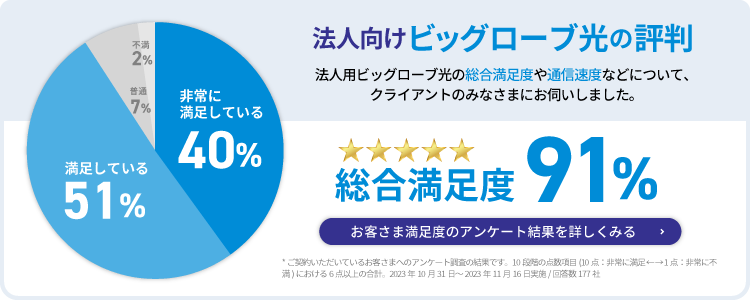 法人向けビッグローブ光の評判