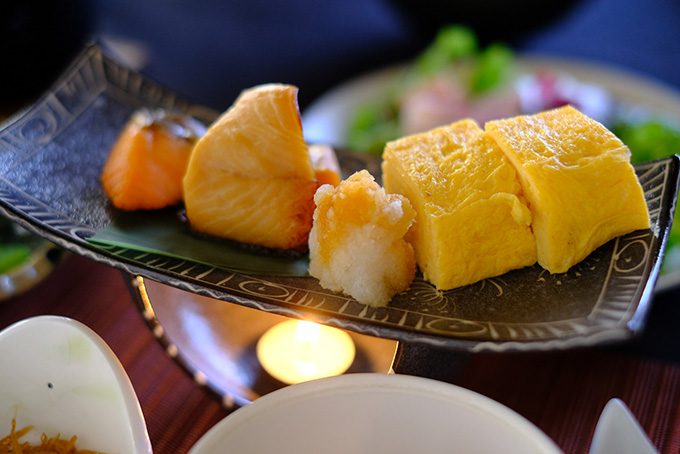 玉子焼き、鮭と銀鱈