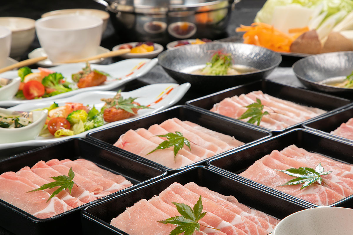 夕食　豚しゃぶ